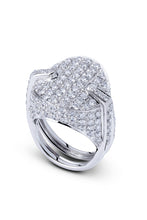Load image into Gallery viewer, ELEGANCE · 18k White Gold Ring pavé-set with 153 Round Brilliant Cut Natural Diamonds.