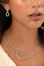 Load image into Gallery viewer, LOOPS · 18k White Gold 18 Inch (46 cm) Necklace set with 38 Round Brilliant Cut Natural Diamonds.