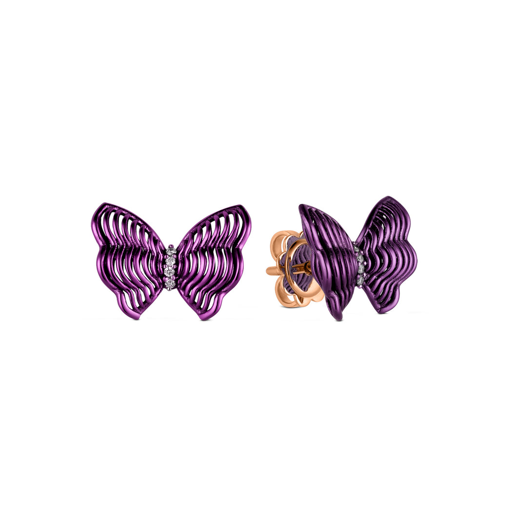 Papillon Collection - Violet Butterfly Diamond Earrings