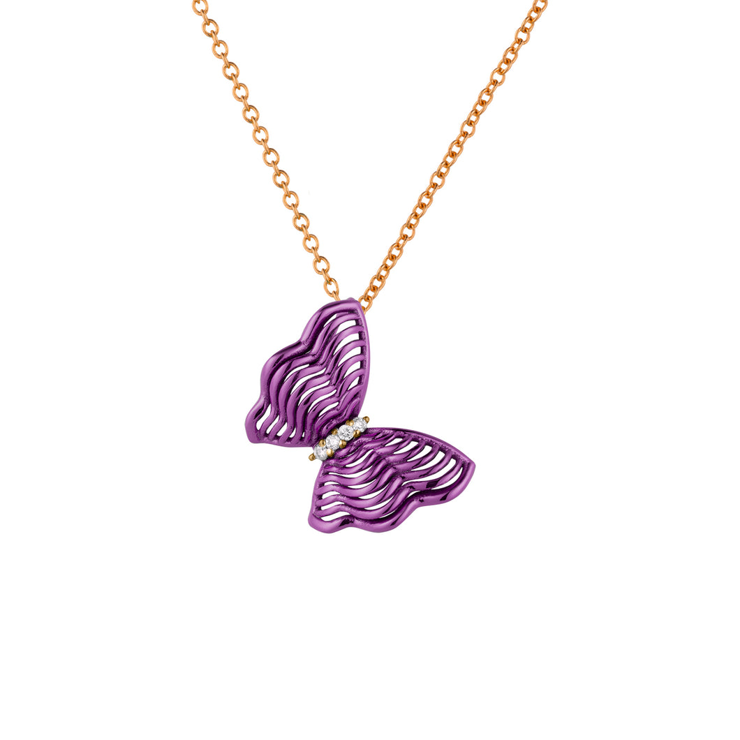 Papillon Collection - Violet Butterfly Diamond Pendant