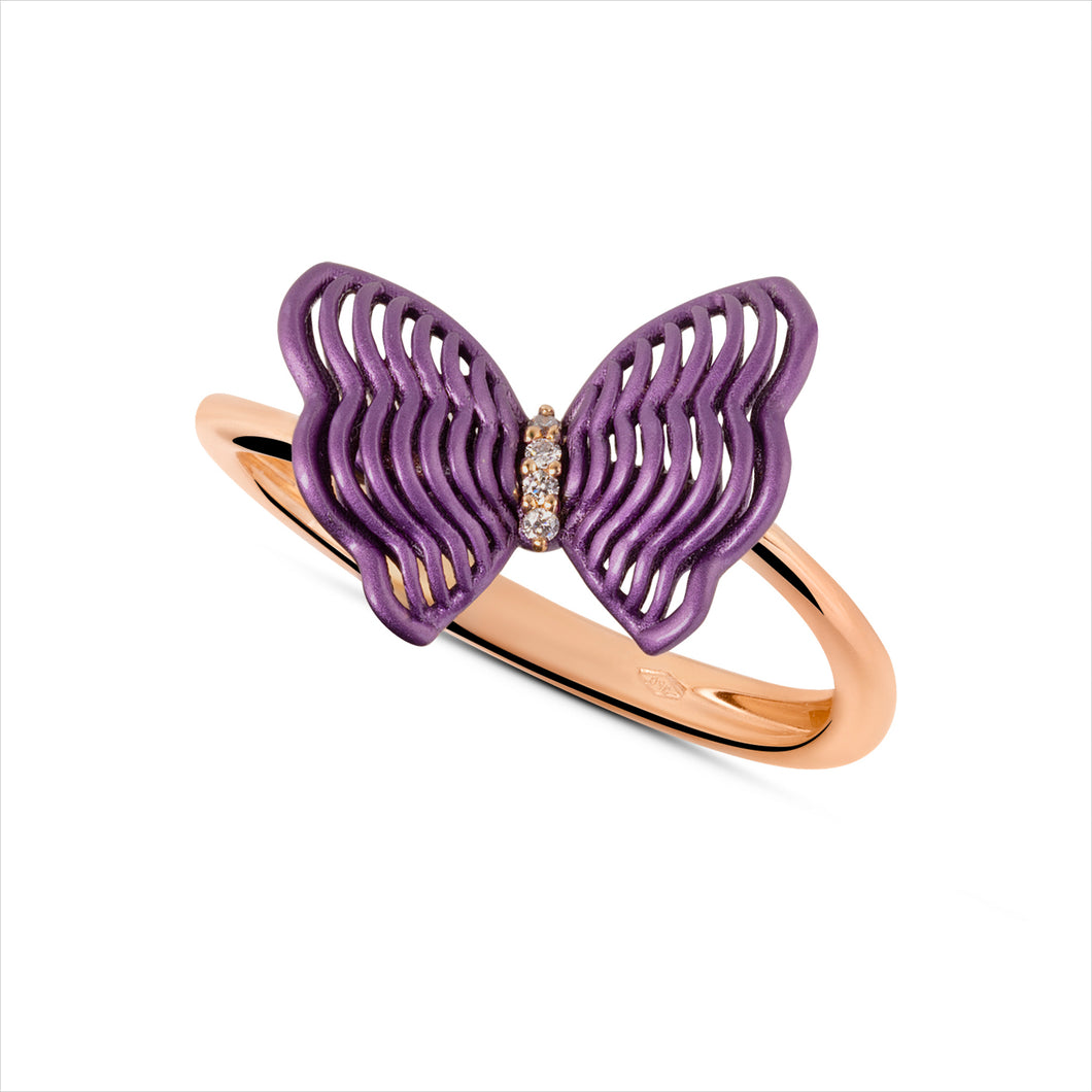 Papillon Collection - Violet Butterfly Diamond Ring