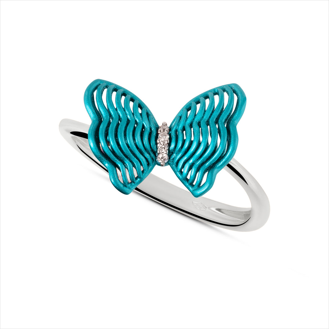 Papillon Collection - Turquoise Butterfly Diamond Ring