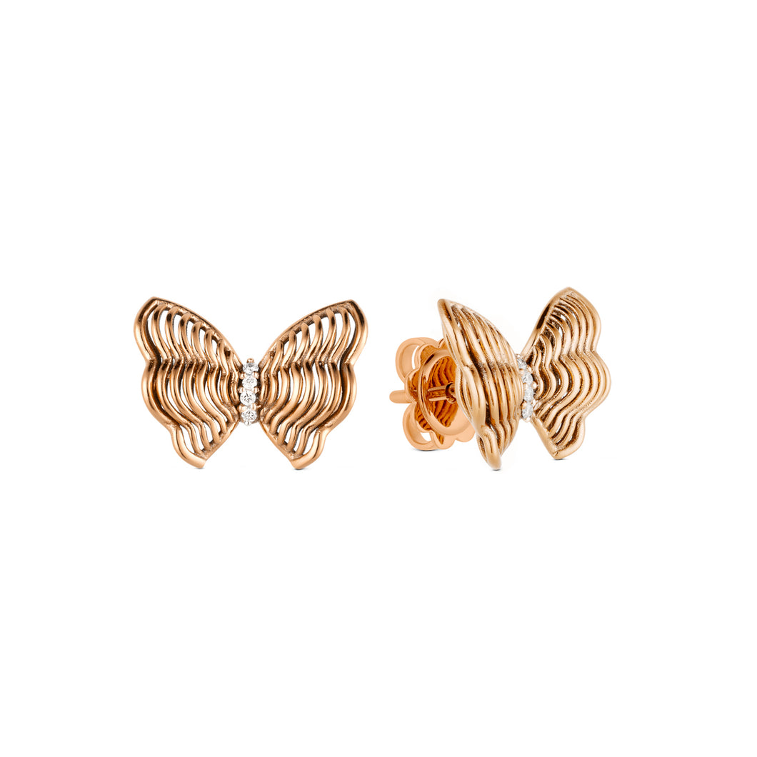 Papillon Collection - Rose Gold Butterfly Diamond Earrings