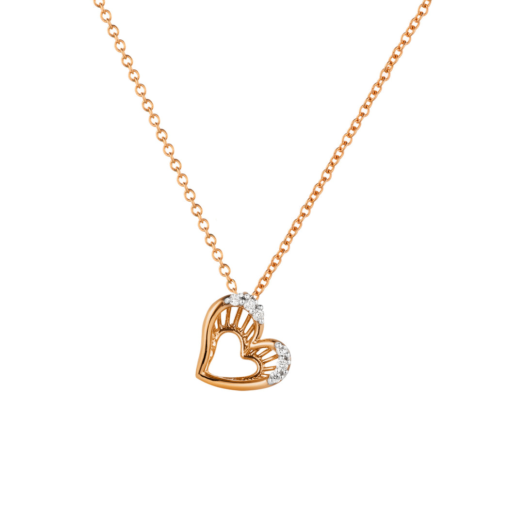 Color My Love - Rose Gold Diamond Heart Pendant