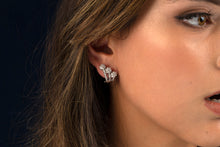 Load image into Gallery viewer, FIORI · 18k White Gold Designer Earrings set with 66 Round Brilliant Cut Natural Diamonds.
