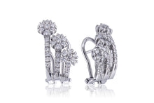 Load image into Gallery viewer, FIORI · 18k White Gold Designer Earrings with 66 Round Brilliant Cut Natural Diamonds.
