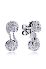 Load image into Gallery viewer, CAVALLUCCIO · 18k White Gold Designer Earrings set with 68 Round Brilliant Cut Natural Diamonds.
